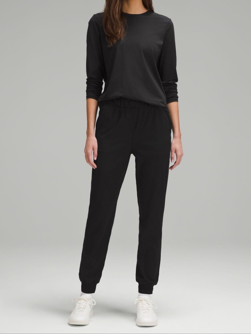 lululemon athletica Black Elastic-Waist Track Joggers